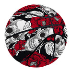 Red Peony Skull Pattern Print Basketball