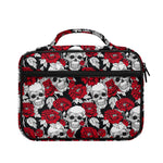 Red Peony Skull Pattern Print Briefcase Bible Bag
