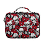 Red Peony Skull Pattern Print Briefcase Bible Bag