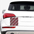 Red Peony Skull Pattern Print Car Sticker