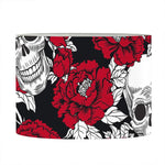 Red Peony Skull Pattern Print Drum Lamp Shade
