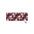 Red Peony Skull Pattern Print Extended Mouse Pad