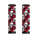 Red Peony Skull Pattern Print Handle Covers
