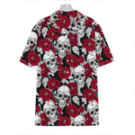 Red Peony Skull Pattern Print Hawaiian Shirt
