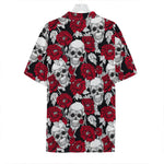 Red Peony Skull Pattern Print Hawaiian Shirt