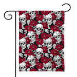 Red Peony Skull Pattern Print House Flag