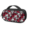 Red Peony Skull Pattern Print Portable Cooler Travel Case