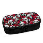 Red Peony Skull Pattern Print Insulin Cooler Travel Case