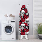 Red Peony Skull Pattern Print Ironing Board Cover