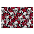 Red Peony Skull Pattern Print Placemat