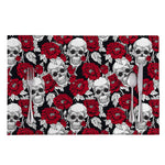 Red Peony Skull Pattern Print Placemat