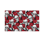 Red Peony Skull Pattern Print Polyester Flag