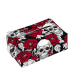 Red Peony Skull Pattern Print Rectangle Tissue Box Cover