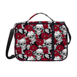 Red Peony Skull Pattern Print Shoulder Strap Bible Bag