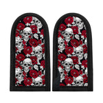 Red Peony Skull Pattern Print Skillet Handle Cover