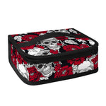 Red Peony Skull Pattern Print Small Lunch Bag