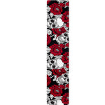Red Peony Skull Pattern Print Table Runner