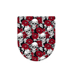 Red Peony Skull Pattern Print Toilet Lid Cover