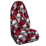 Red Peony Skull Pattern Print Waterproof Car Seat Cover