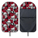 Red Peony Skull Pattern Print Waterproof Car Seat Cover