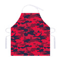 Red Pink And Black Camouflage Print Adjustable Apron