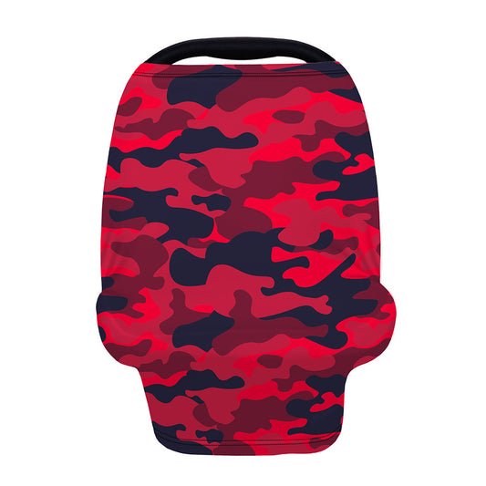 Red Pink And Black Camouflage Print Baby Seat Cover