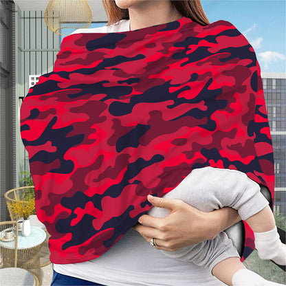 Red Pink And Black Camouflage Print Baby Seat Cover