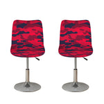 Red Pink And Black Camouflage Print Bar Stool Covers