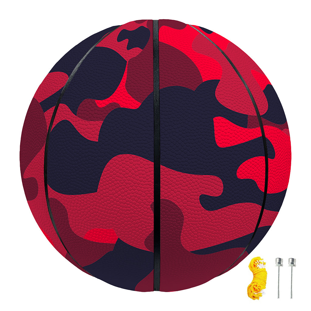 Red Pink And Black Camouflage Print Basketball