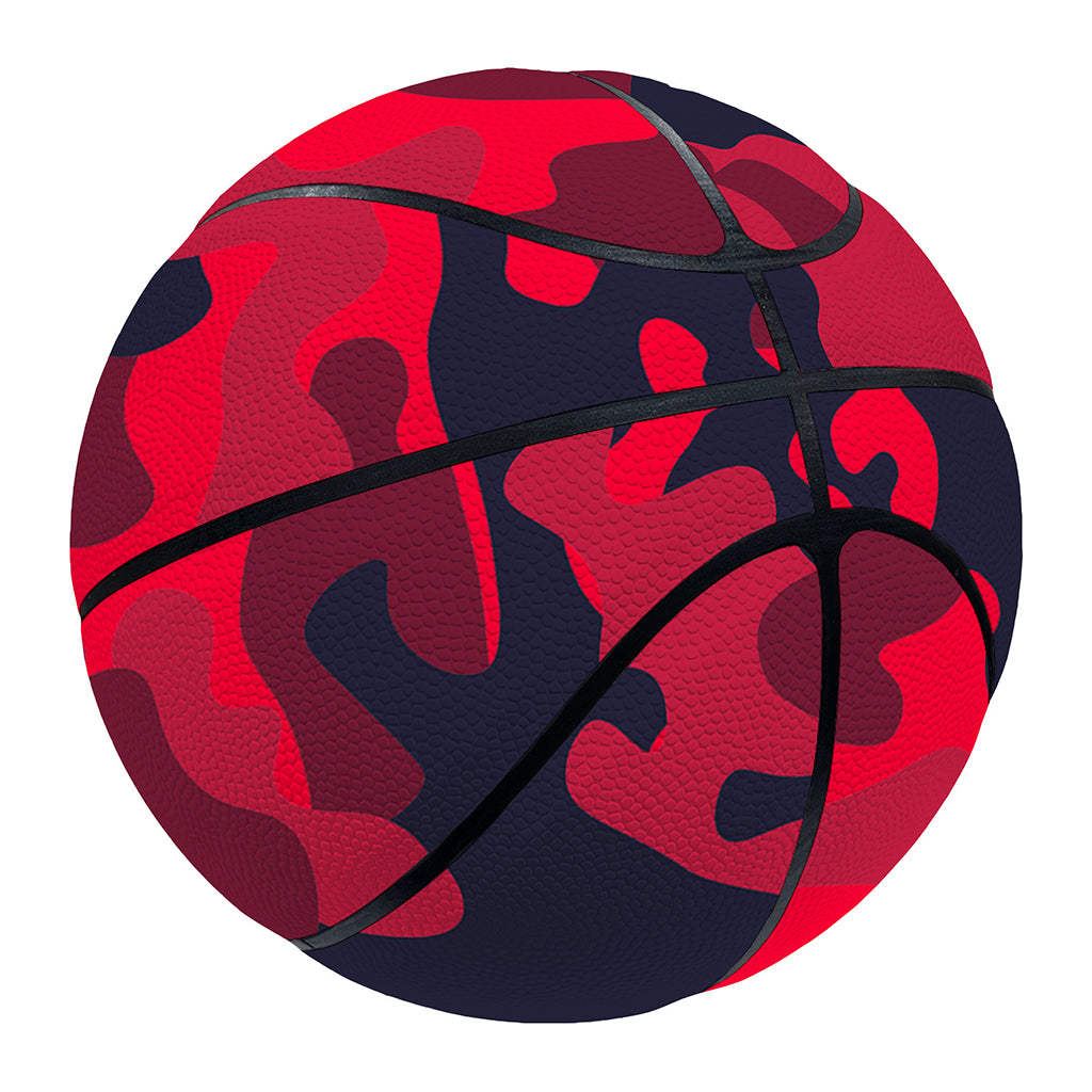 Red Pink And Black Camouflage Print Basketball