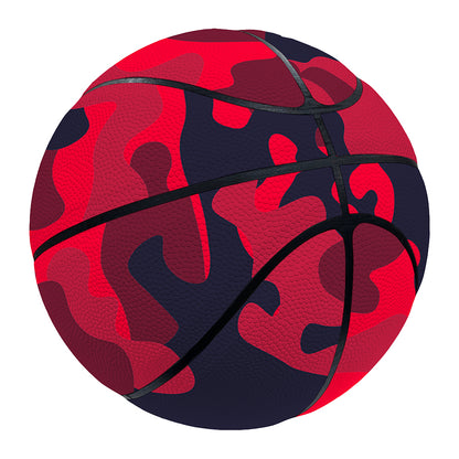 Red Pink And Black Camouflage Print Basketball