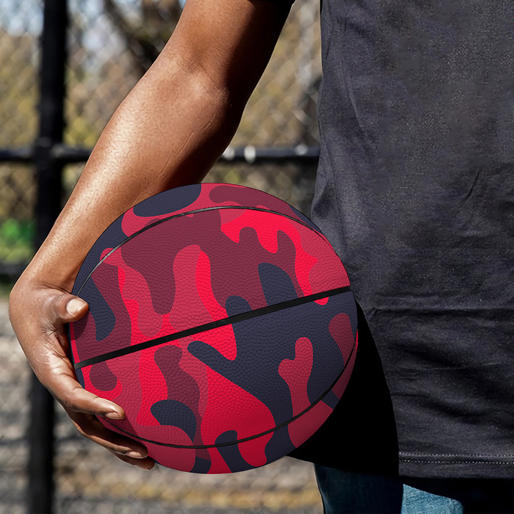 Red Pink And Black Camouflage Print Basketball