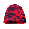 Red Pink And Black Camouflage Print Beanie