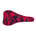 Red Pink And Black Camouflage Print Bicycle Seat Cover
