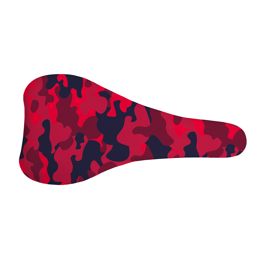 Red Pink And Black Camouflage Print Bicycle Seat Cover