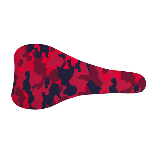Red Pink And Black Camouflage Print Bicycle Seat Cover