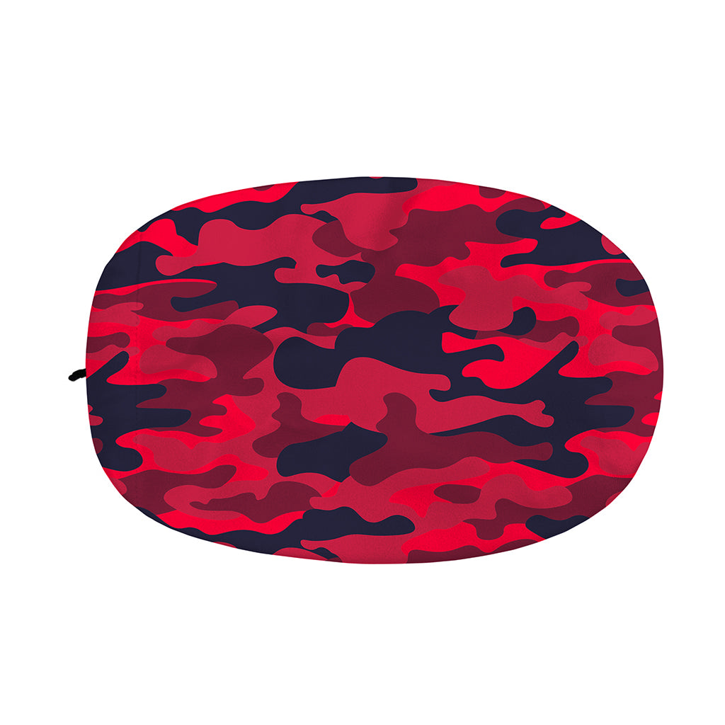 Red Pink And Black Camouflage Print Car Side Mirror Covers