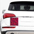 Red Pink And Black Camouflage Print Car Sticker
