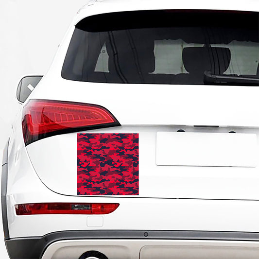Red Pink And Black Camouflage Print Car Sticker