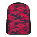 Red Pink And Black Camouflage Print Casual Backpack