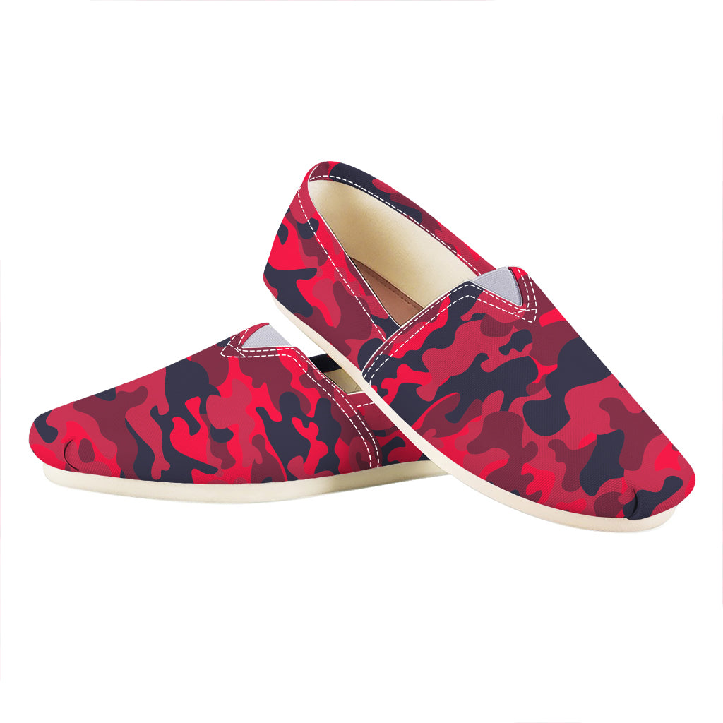 Red Pink And Black Camouflage Print Casual Shoes