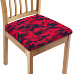 Red Pink And Black Camouflage Print Chair Cushion Cover
