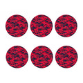 Red Pink And Black Camouflage Print Coaster Set