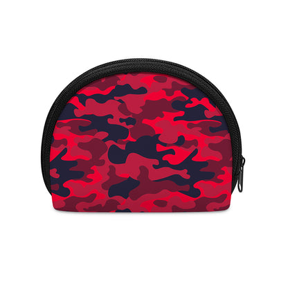 Red Pink And Black Camouflage Print Coin Purse