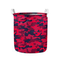 Red Pink And Black Camouflage Print Collapsible Laundry Basket
