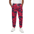Red Pink And Black Camouflage Print Cotton Sweatpants
