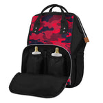 Red Pink And Black Camouflage Print Diaper Bag