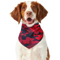 Red Pink And Black Camouflage Print Dog Bandana