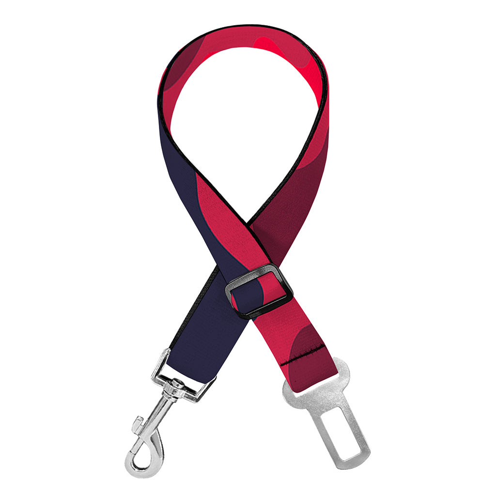 Red Pink And Black Camouflage Print Dog Seat Belt