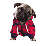 Red Pink And Black Camouflage Print Dog Zip Up Hoodie